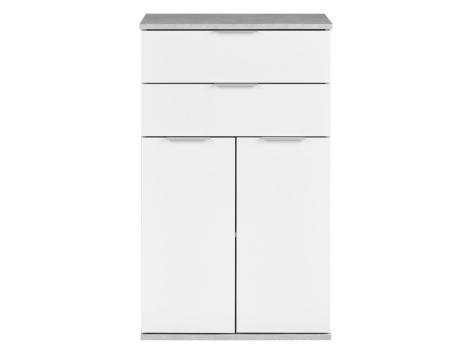 Mobiletto 2 cassetti e 2 ante, bianco/grigio
