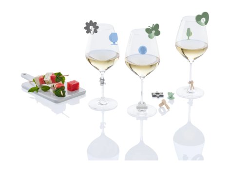 Segnabicchieri, cannucce o tappi riutilizzabili