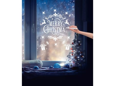 Set stencil natalizio per finestre