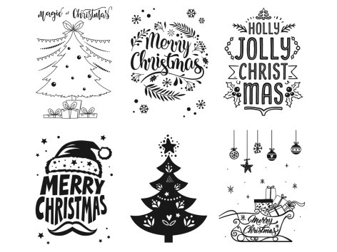 Set stencil natalizio per finestre