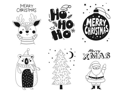 Set stencil natalizio per finestre