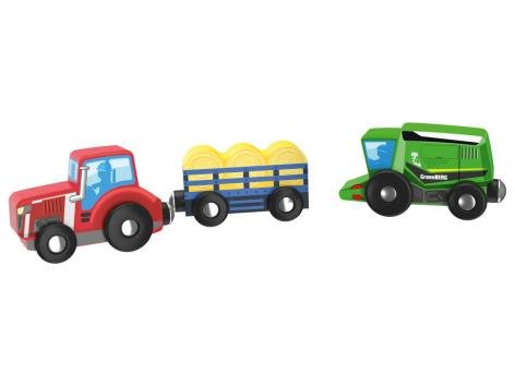 Set veicoli per gioco pista in legno, 3 pezzi