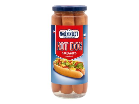 Würstel affumicati di carne suina per hot dog