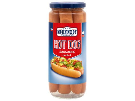 Würstel affumicati di carne suina per hot dog