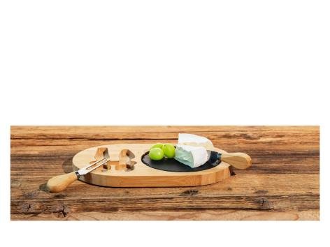 Tagliere o vassoio in bambù con inserti in ardesia