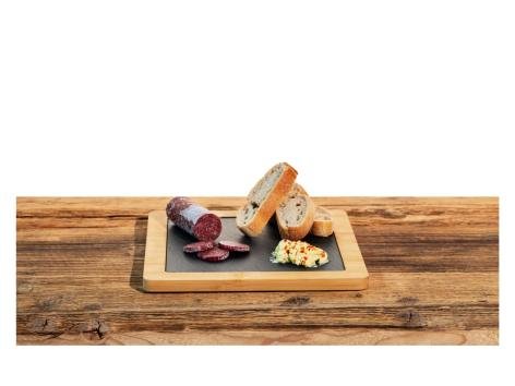 Tagliere o vassoio in bambù con inserti in ardesia