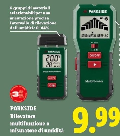 Parkside - Rilevatore Multifunzione O Misuratore Di Umidità