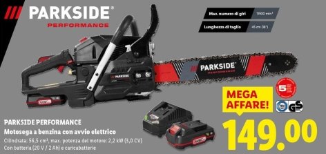 Parkside Performance - Motosega A Benzina Con Avvio Elettrico