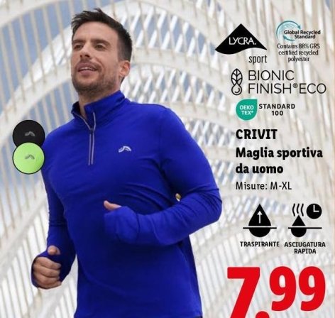Crivit - Maglia Sportiva Da Uomo