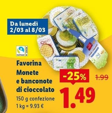 Favorina -  Monete E Banconote Di Cioccolato