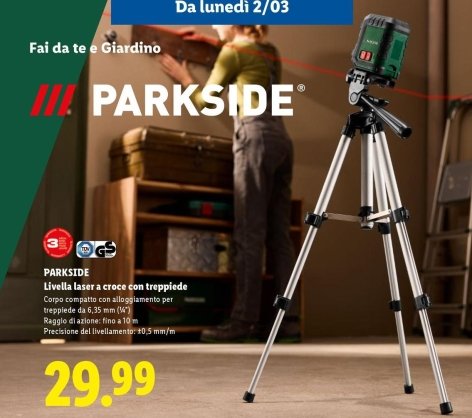 Parkside - Livella Laser A Croce Con Treppiede