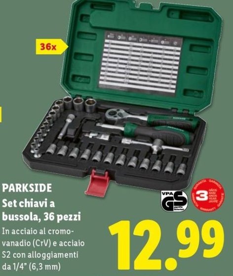Parkside - Set Chiavi A Bussola, 36 Pezzi