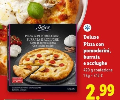 Deluxe - Pizza Con Pomodorini, Burrata E Acciughe