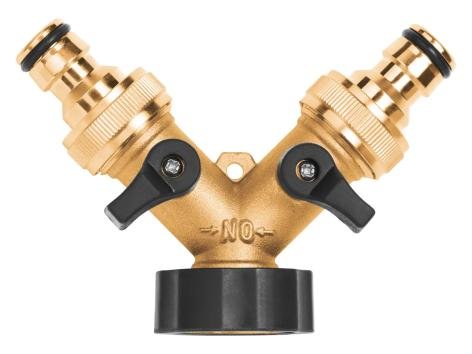 Innesti per l'irrigazione, distributore a 2 vie, rubinetto a sfera o doccetta per giardino