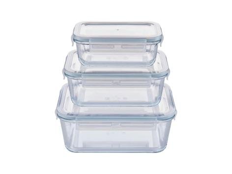 Contenitori salvafreschezza in vetro, 3 pezzi