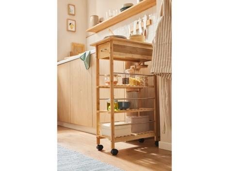 Carrello da cucina in bambù