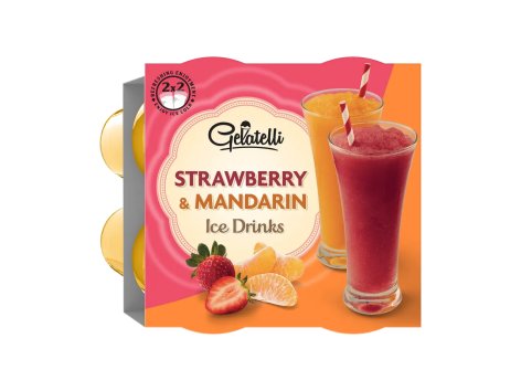 Granita al gusto fragola e mandarino