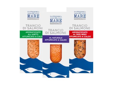 Tranci di salmone fresco affumicato