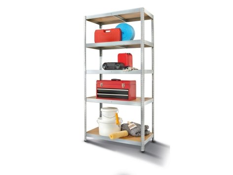 Scaffale in metallo con 5 ripiani, 180x90x45 cm