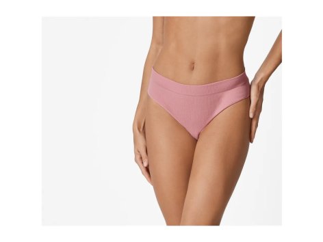 Slip o perizoma a costine da donna, 3 pezzi