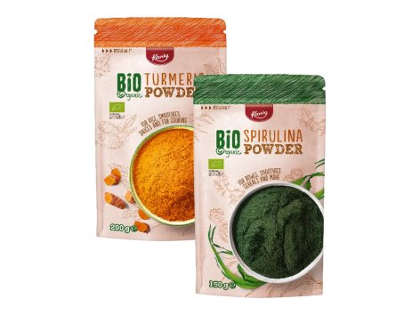 Curcuma o alga spirulina macinata bio