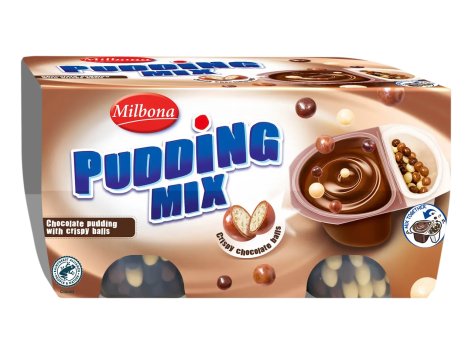 Budino al cioccolato con palline di biscotto