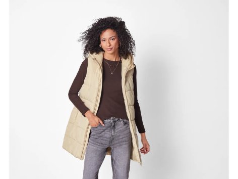 Gilet lungo imbottito da donna