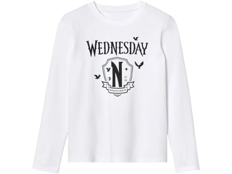 Maglia a maniche lunghe da bambina “Wednesday”
