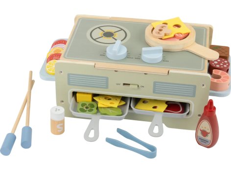 Set tavolo grill 2 in 1 o set panificio e caffetteria in legno