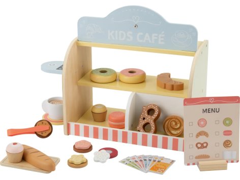 Set tavolo grill 2 in 1 o set panificio e caffetteria in legno