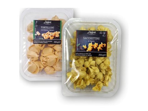 Tortelloni con fontina e spinaci/ Sacchettini al tartufo