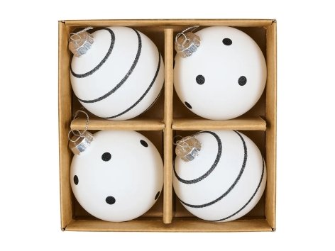 Palline natalizie in vetro, 4 pezzi