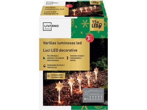 Luci LED decorative con picchetto, 4 o 5 pezzi