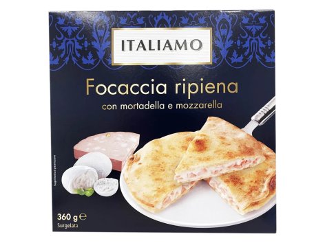 Focaccia ripiena con mortadella e mozzarella