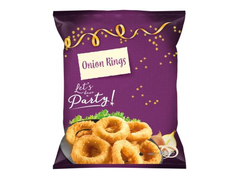 Anelli di cipolla impanati e prefritti