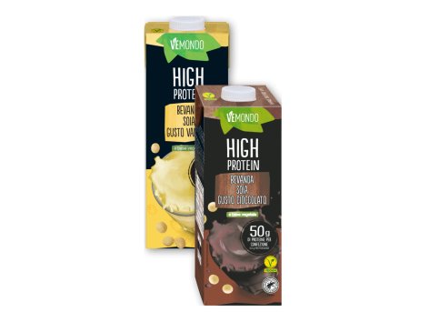 Bevanda alla soia ad alto contenuto di proteine al cioccolato o vaniglia