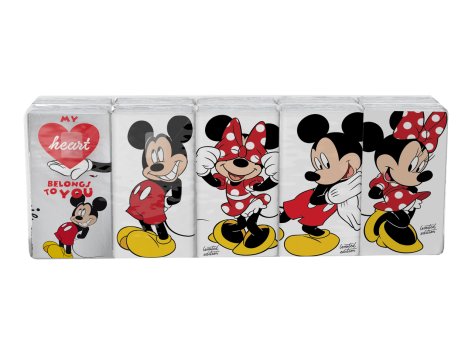 Fazzoletti 10x9 pura cellulosa bianco, 4 veli Micky Mouse