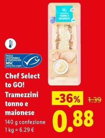 Chef Select To Go! - Tramezzini Tonno E Maionese