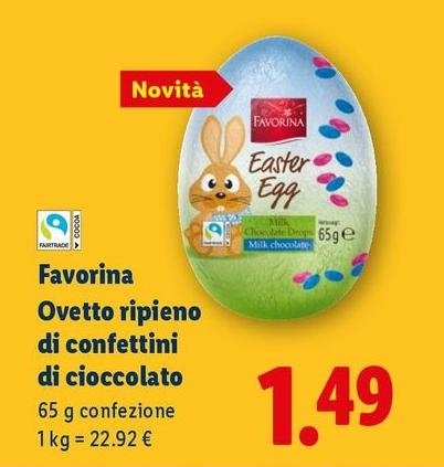 Favorina - Ovetto Ripieno Di Confettini Di Cioccolato