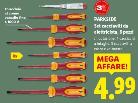 Parkside - Set Cacciaviti Da Elettricicta, 8 Pezzi