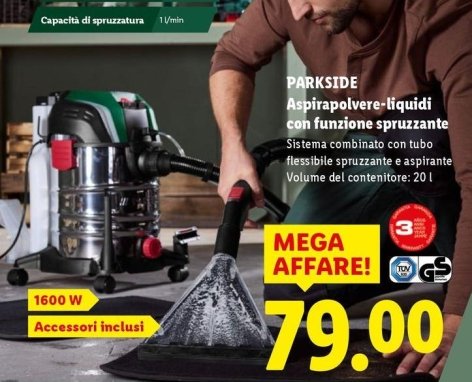 Parkside - Aspirapolvere-Liquidi Con Funzione Spruzzante