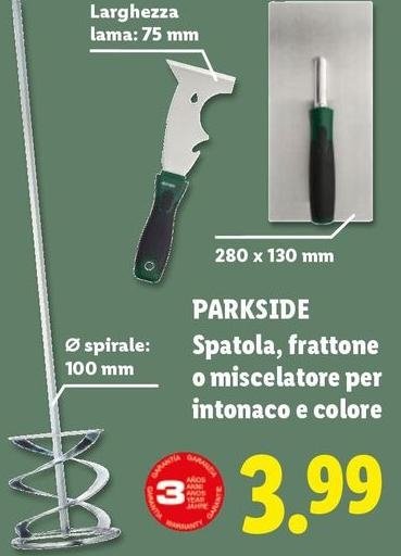 Parkside - Spatola, Frattone O Miscelatore Per Intonaco E Colore