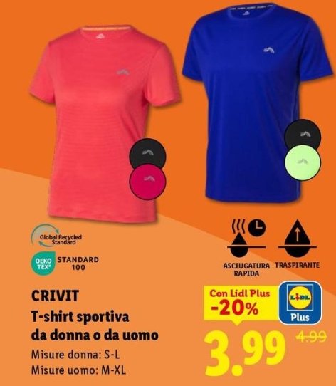 Crivit - T-Shirt Sportiva Da Donna O Da Uomo
