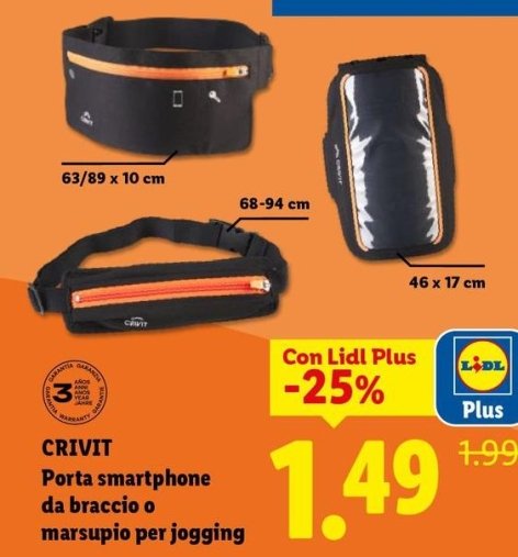 Crivit - Porta Smartphone Da Braccio O Marsupio Per Jogging