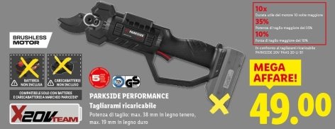 Parkside Performance - Tagliarami Ricaricabile