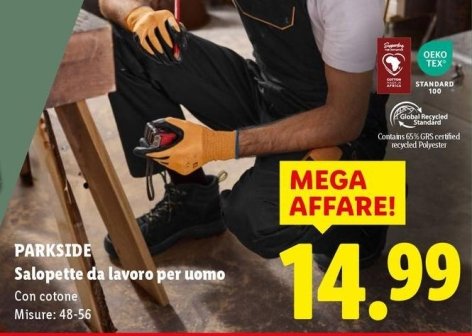 Parkside - Salopette Da Lavoro Per Uomo