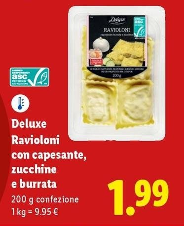 Deluxe - Ravioloni Con Capesante, Zucchine E Burrata