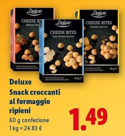 Deluxe - Snack Croccanti Al Formaggio Ripieni