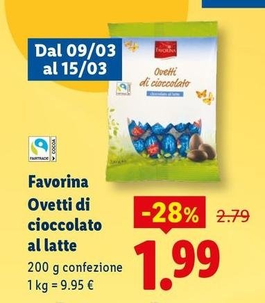 Favorina - Ovetti Con Crema Al Latte Aromatizzata