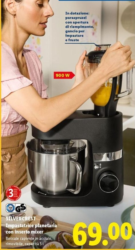 Silvercrest - Impastatrice Planetaria Con Inserto Mixer